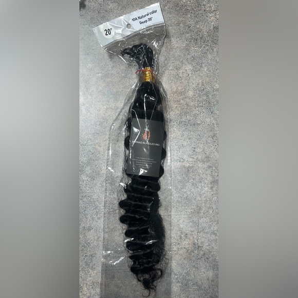 100% HUMAN HAIR BULK DEEP WAVE, 1B, 20” - Picture 3 of 4